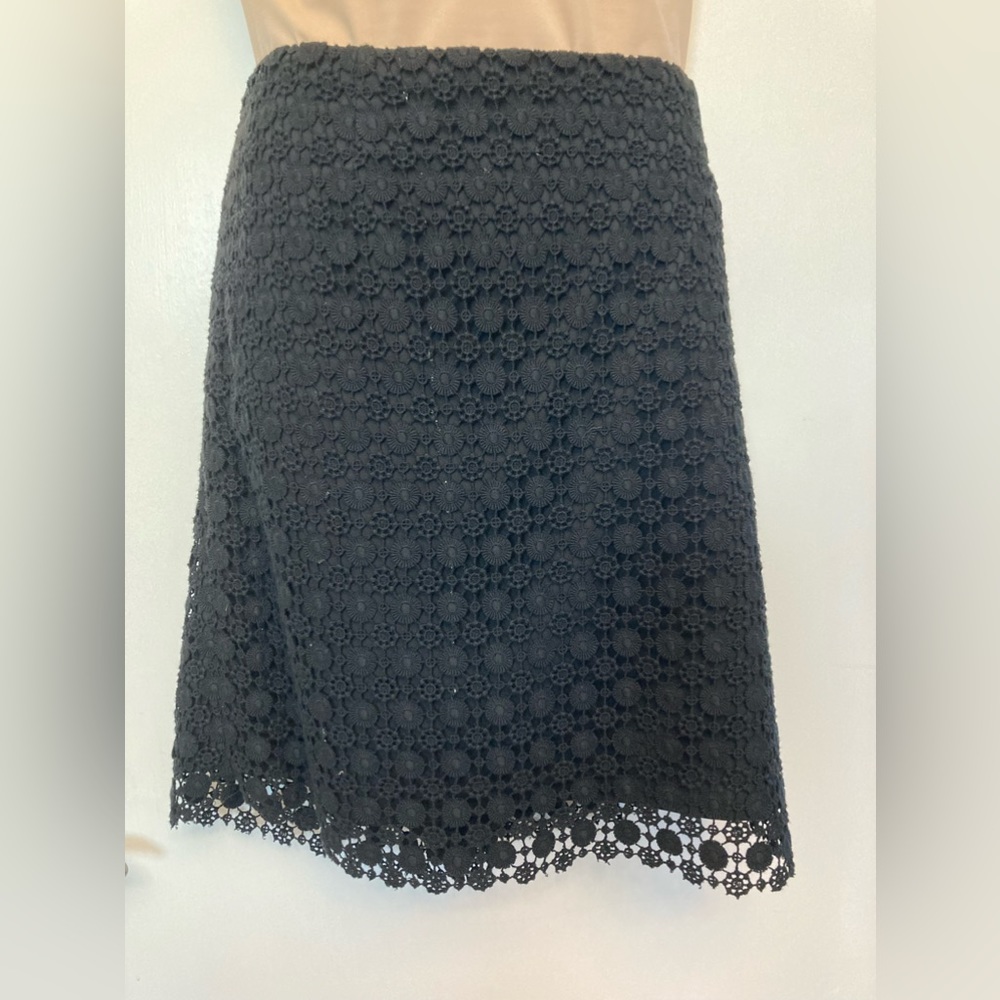 Vince Camuto Straight Pencil Skirt Black Lace overlay 10